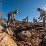 Подготовка участка под забор из габионов