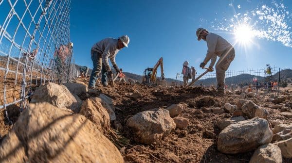 Подготовка участка под забор из габионов