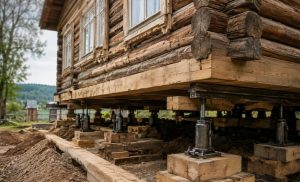 Подъём сруба при проблемах с фундаментом: что важно оценить до начала работ